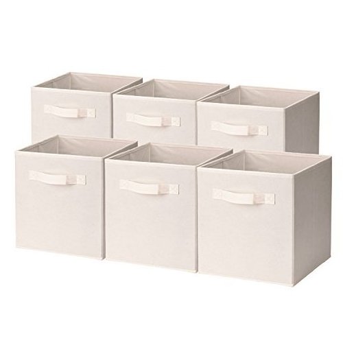 Wholesale 6 Pack Custom Collapsible Non-woven Fabric Storage Cubes Organizer with Handles