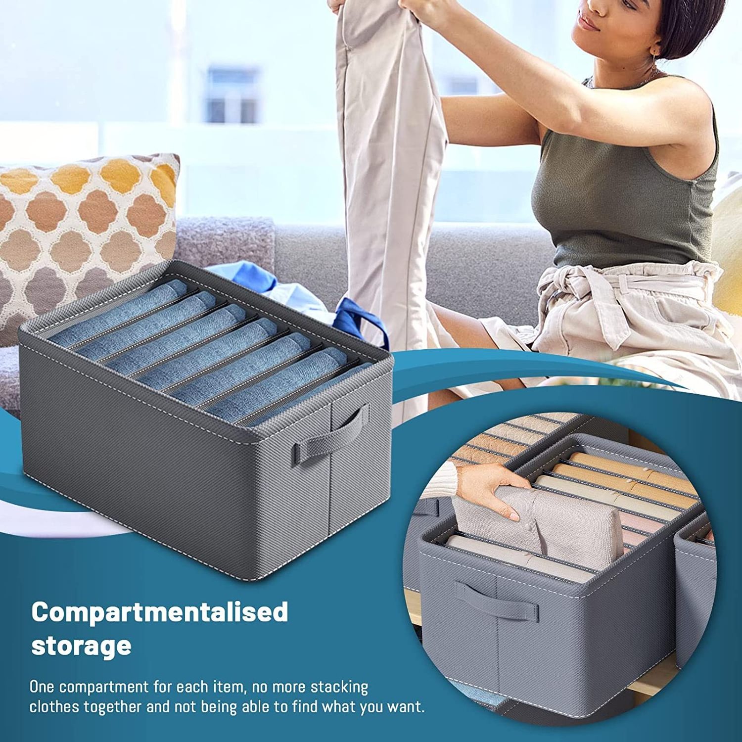 3 Pack Bedroom Drawer Storage Foldable Cabinet Wardrobe Clothes Organizer For Home Storage