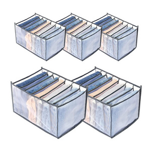 Factory Direct Sell Collapsible Wardrobe Storage Box Nylon Clothes Jeans Drawer Organizer For T-Shirts Leggings