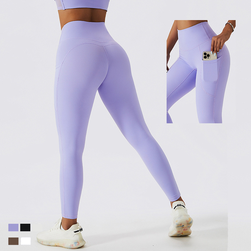 Buttery Soft Yoga Leggings Tummy Control Training Workout Leggings Pocket Women Booty Skin Tight Active Gym Pants