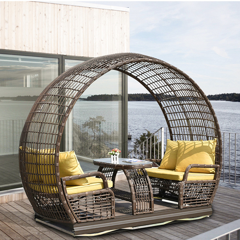 Modern Rattan Swings Rocking Basket Balcony Courtyard Garden Outdoor Furniture