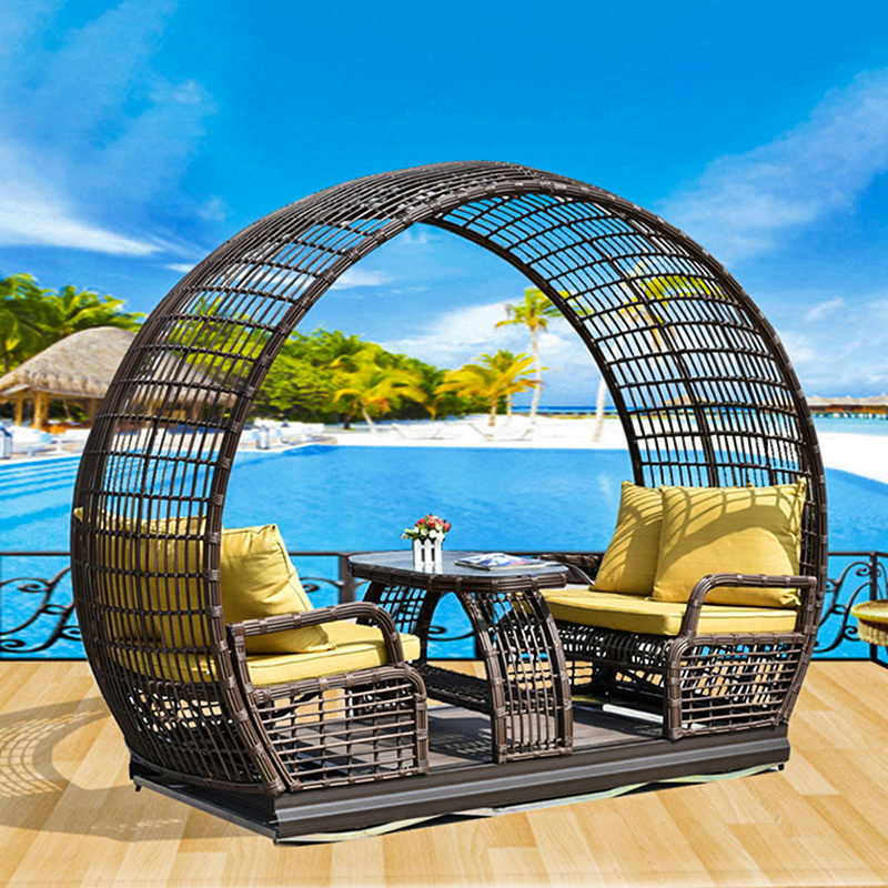 Modern Rattan Swings Rocking Basket Balcony Courtyard Garden Outdoor Furniture