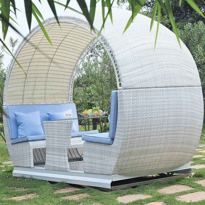 Outdoor Leisure Rattan Furniture Garden Set With Table  Rocking Chair Patio Swings Chair