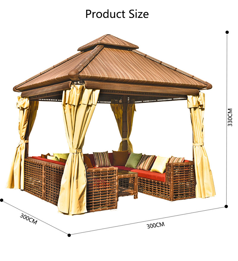 Outdoor Furniture Garden Gazebos Aluminium And Rattan 3x3 Gazebo