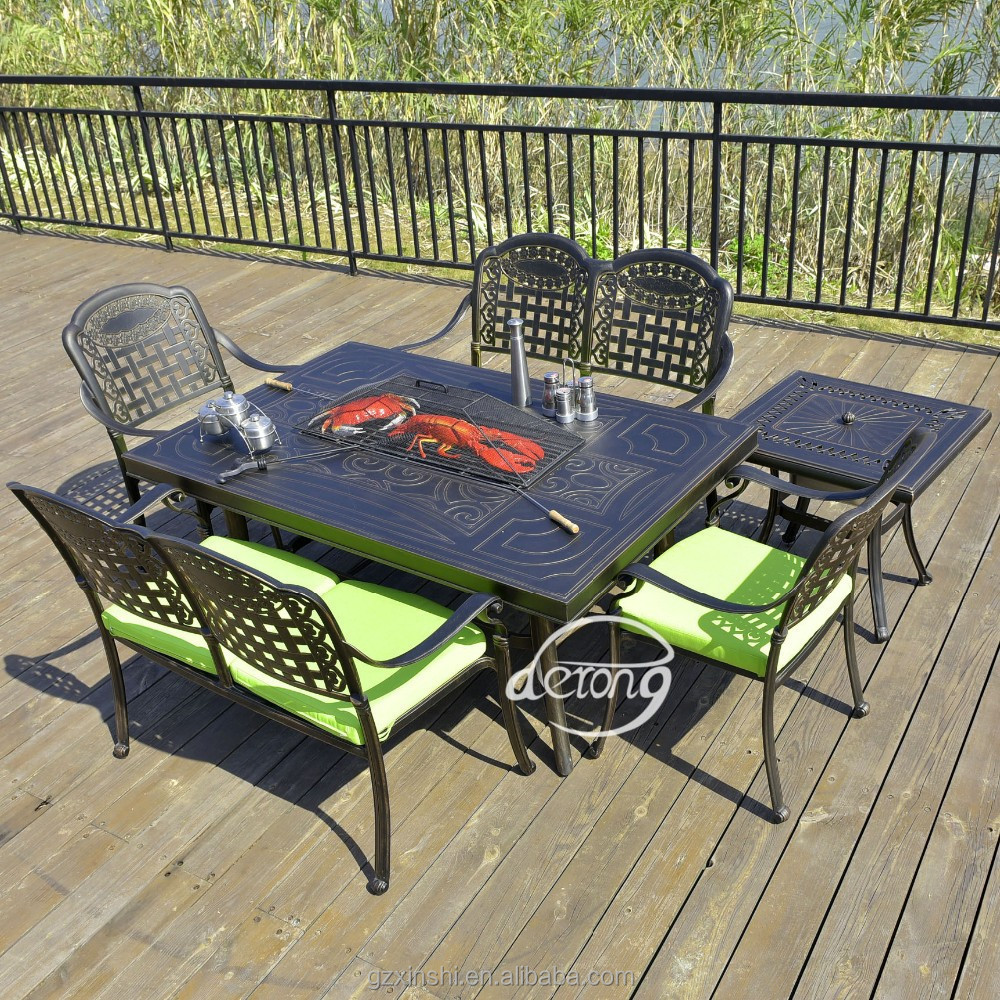 Outdoor Table and Chair Set Outdoor Aluminum Bbq Charcoal BBQ Grill Similar to Korean Outdoor Furniture Garden Set Modern Metal