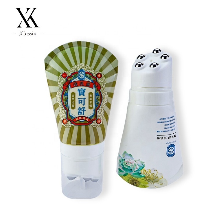 Wholesale Custom Plastic Soft Squeeze Cosmetic Tube Packaging Body Massage Lotion  Five Ball Roller Tube