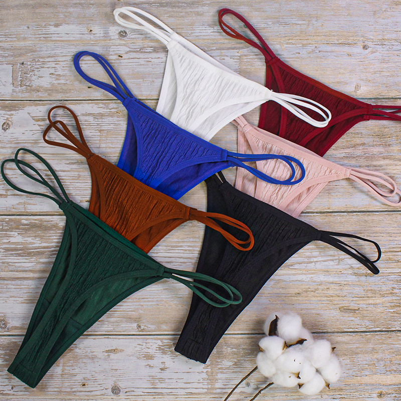 Hot Sale Cheap Women's Panties Micro Thong Sexy Underwear Ladies Female Low Waist Solid Color G String Thongs