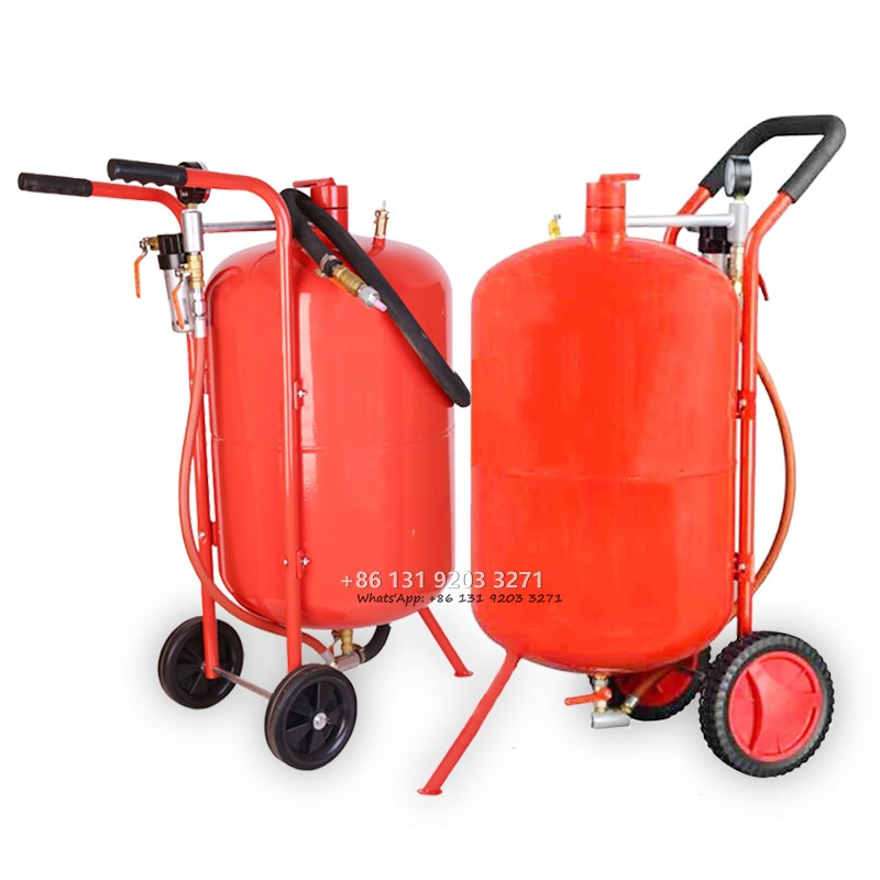 40L 10Gal Sandblaster Heavy Duty Steel Abrasive Air Sand Blaster Mobile Rust Remove Surface Cleaning Recondition Machine