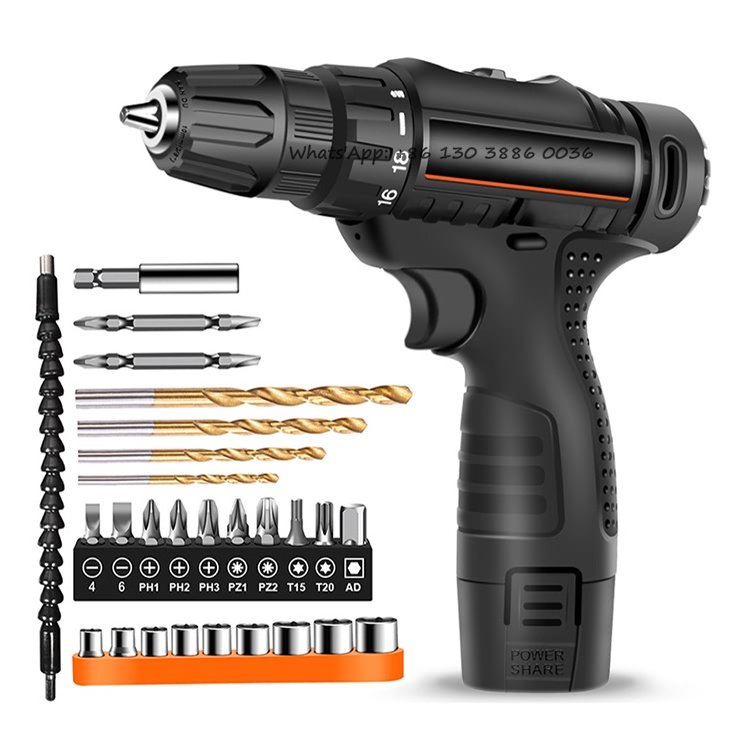 Screw Driver Electric Power Tools 12V Wireless Rechargeable Cordless Drill Mini Lithium Charging Hand Drill with Accessories Set