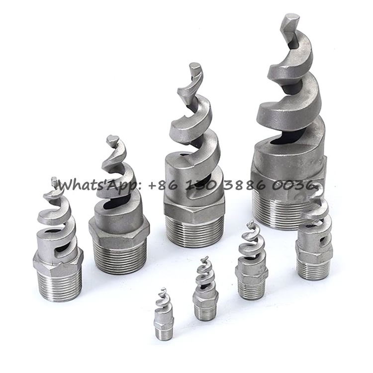 316SS Male Desulfurization Cooling Tower Sprinkler Hollow Cone/Full Cone Pigtail SPJT Helix Whirljet Water Spiral Spray Nozzle