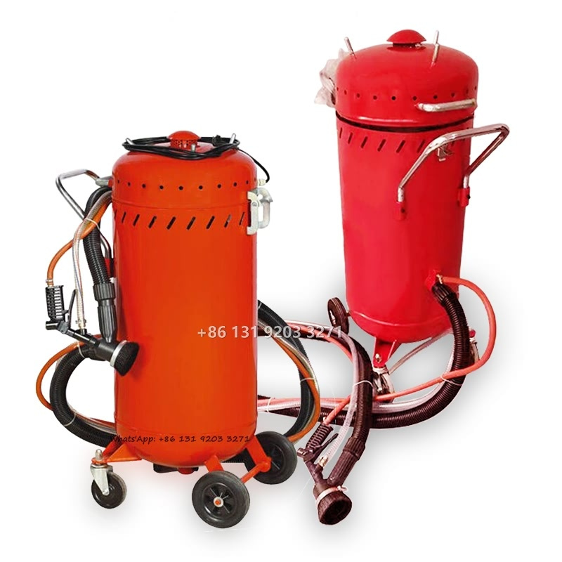 Bucket Mini Blast Machine Portable Pressurized Dry Sandblasting Machine 10 Gallon Wheeled Rust and Paint Removal Equipment