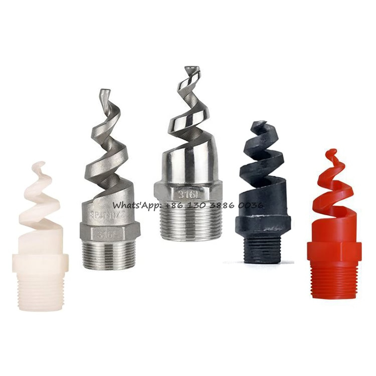 316SS Male Desulfurization Cooling Tower Sprinkler Hollow Cone/Full Cone Pigtail SPJT Helix Whirljet Water Spiral Spray Nozzle