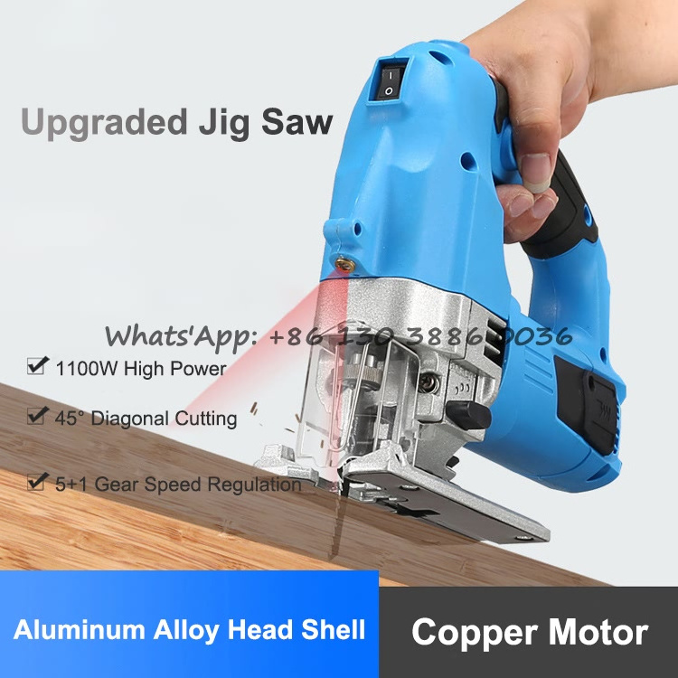 China Sale Handheld Electric Saw Metal Wood Panel 1100W Household Multi-function Woodworking Cutting Machine Mini Laser Jig Saw