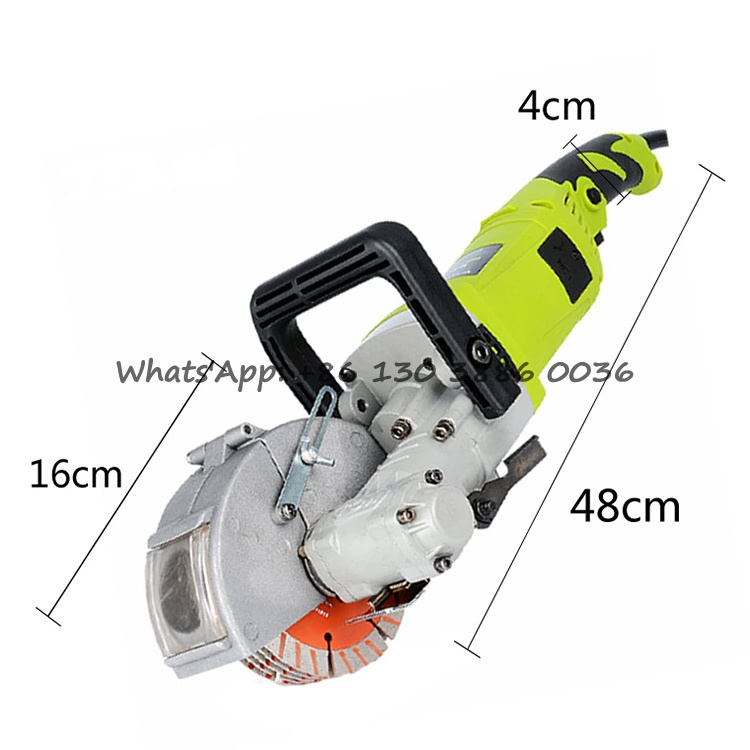 220V 115/125MM  Power Saw Hand-held Concrete Cutter Wall Grooving Machine, High-power Industrial Concrete Wall Slotting Machine