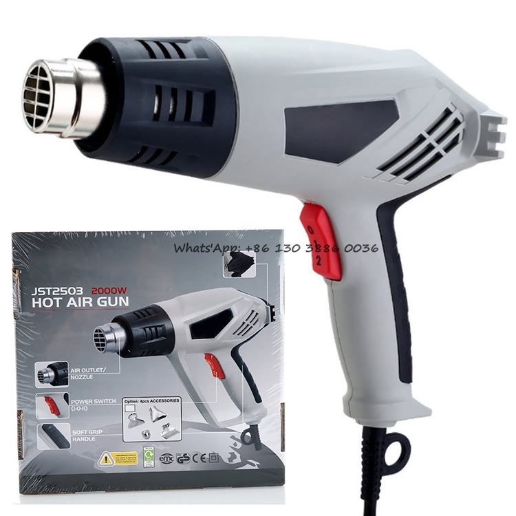 High Quality Performance Wrap Shrink Electric Hot Blow Digital Display Temperature Control Model 2000W Hot Heat Air Gun