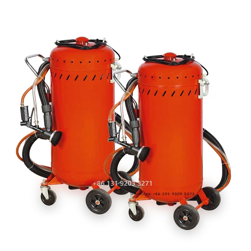 Bucket Mini Blast Machine Portable Pressurized Dry Sandblasting Machine 10 Gallon Wheeled Rust and Paint Removal Equipment