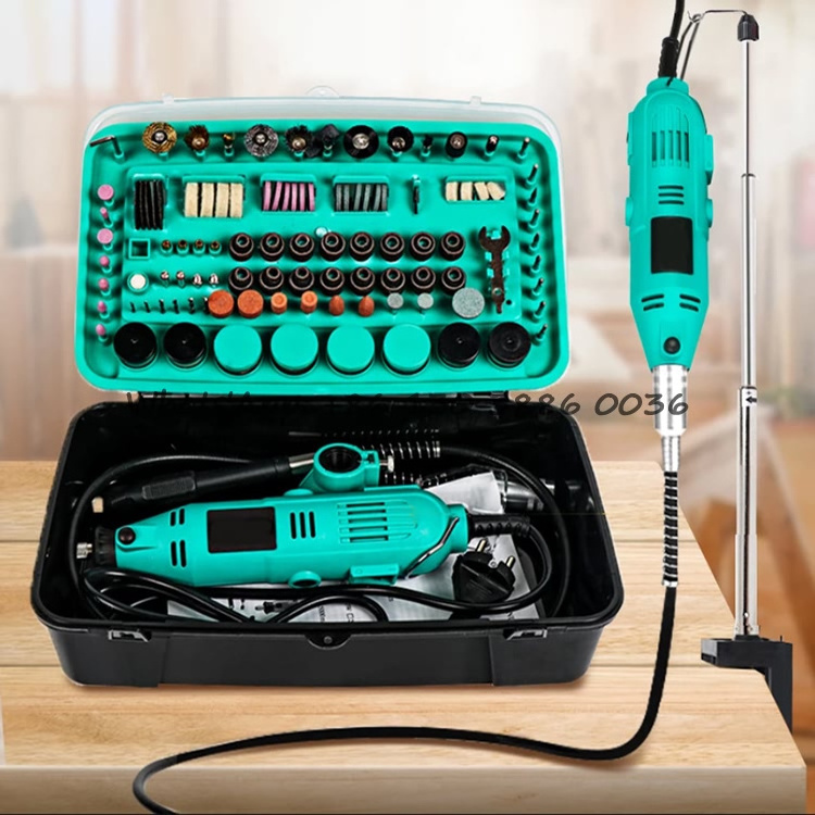 220V Double Mini Drill Rotary Tool Set Grinding Machine Electric Drill Grinder Engraving Pen Grinder With 350pcs Accessories