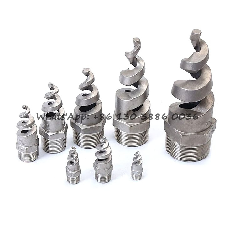 316SS Male Desulfurization Cooling Tower Sprinkler Hollow Cone/Full Cone Pigtail SPJT Helix Whirljet Water Spiral Spray Nozzle