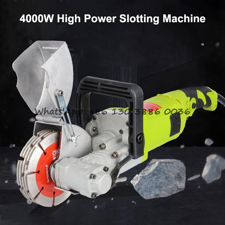 220V 115/125MM  Power Saw Hand-held Concrete Cutter Wall Grooving Machine, High-power Industrial Concrete Wall Slotting Machine