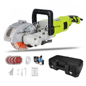 220V 115/125MM  Power Saw Hand-held Concrete Cutter Wall Grooving Machine, High-power Industrial Concrete Wall Slotting Machine