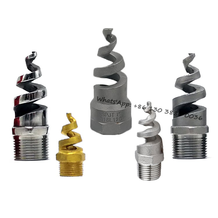 316SS Male Desulfurization Cooling Tower Sprinkler Hollow Cone/Full Cone Pigtail SPJT Helix Whirljet Water Spiral Spray Nozzle