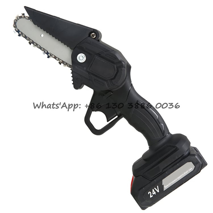 Handheld Portable Mini Chainsaw With Baffle Cordless Hand Saw Chain Saw Mini Electric Chainsaw Wood Cutting