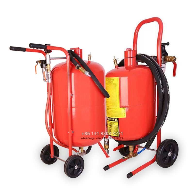 40L 10Gal Sandblaster Heavy Duty Steel Abrasive Air Sand Blaster Mobile Rust Remove Surface Cleaning Recondition Machine