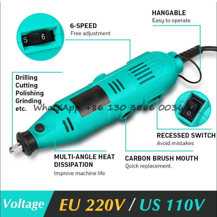 220V Double Mini Drill Rotary Tool Set Grinding Machine Electric Drill Grinder Engraving Pen Grinder With 350pcs Accessories