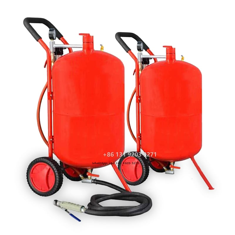 40L 10Gal Sandblaster Heavy Duty Steel Abrasive Air Sand Blaster Mobile Rust Remove Surface Cleaning Recondition Machine