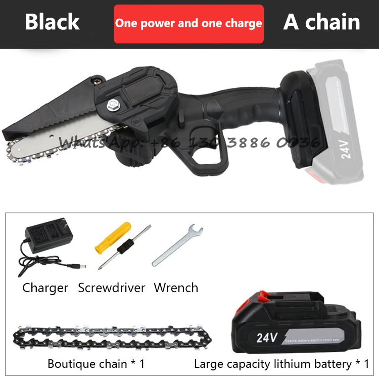 Handheld Portable Mini Chainsaw With Baffle Cordless Hand Saw Chain Saw Mini Electric Chainsaw Wood Cutting