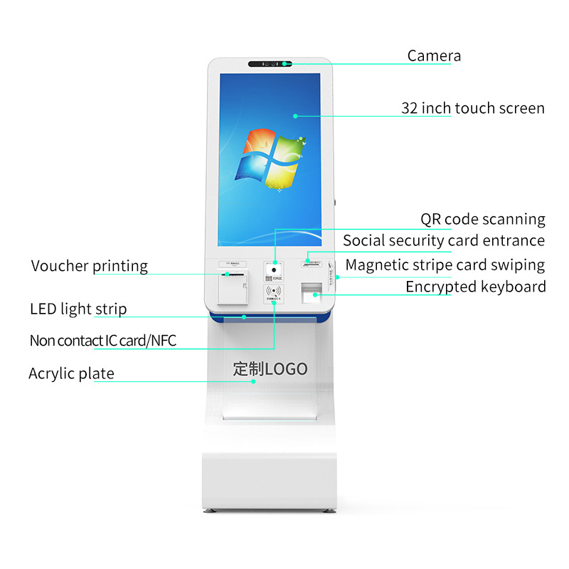 Intelligent all-in-one machine, touch controlled self-service check-in and number retrieval, queuing and calling machine