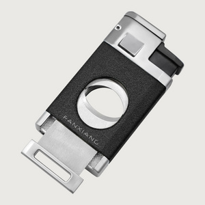 New Design Zinc Alloy Smoking Cigar Accessories Luxury Jet Flame Triple Torch Custom Cigar Lighter With Cigar Cutter