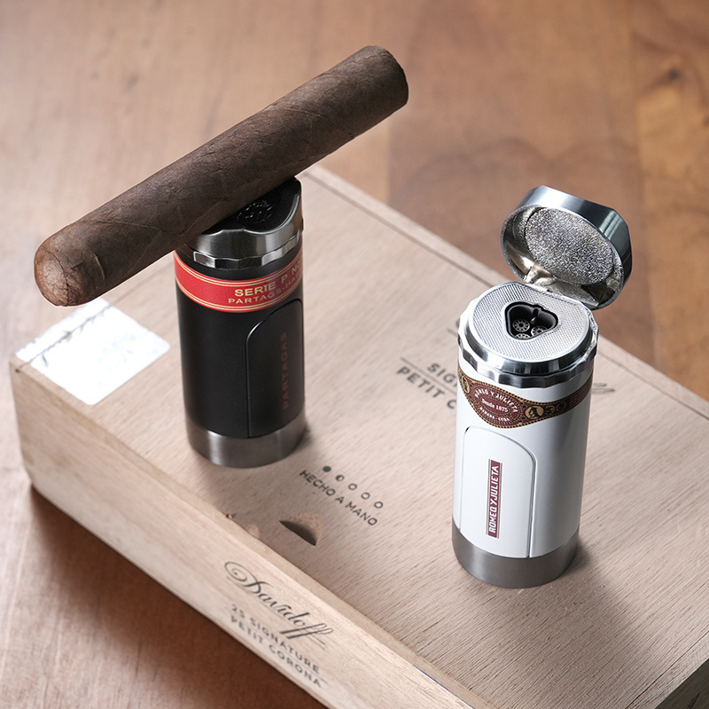 New Design Windproof Cigar Accessories Luxury Zinc Alloy Refillable Jet Flame Torch Cigar Lighter