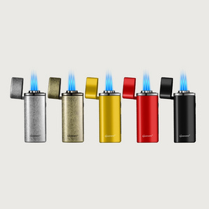 Rechargeable Zinc Alloy Cigar Accessories Luxury Refillable Single Flame USB Electronic Cigar Lighter For Smoking