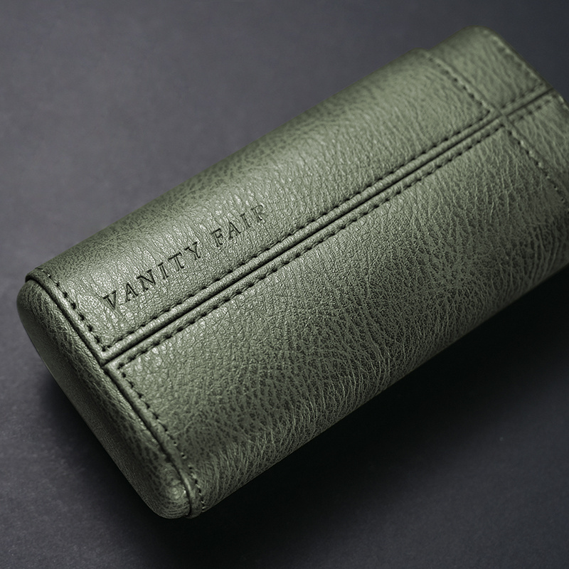 Luxury High Quality Smoking Cigar Accessories Travel Handmade Tube 3 Cigars Green Leather Cigar Case