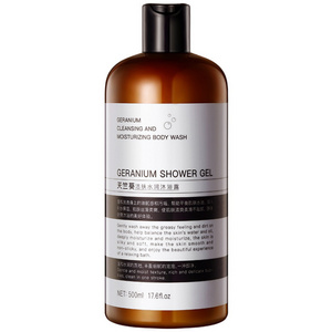 OEM Geranium Cleanser Wash shower gel moisturizing long-lasting fragrance mite control wash shower gel for both men and women