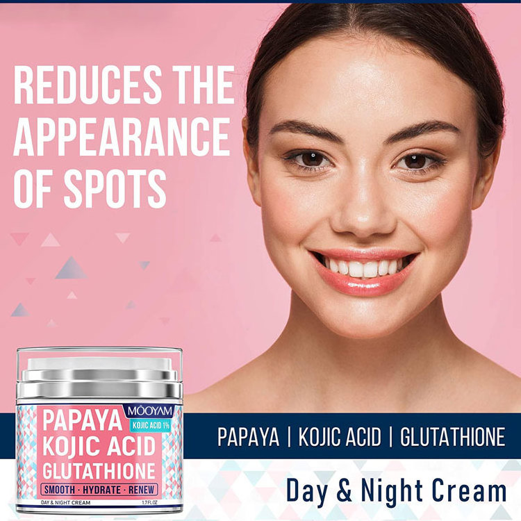 Wholesale Smoothing Hydrating Renew Day And Night Face Cream Skin Lightening Whitening Papaya Kojic Acid Glutathione Cream