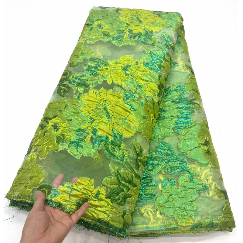 NI.AI Hot Sale Organza Damask Fabrics Factory Price Nigerian Brocade Lace Fabrics For Sexy Dress