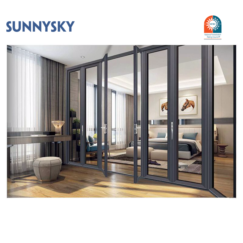 Sunnysky factory direct sale interior standard aluminum alloy partition office folding doors with cheap price