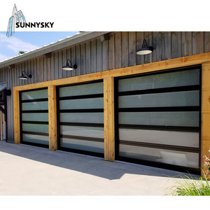 9x9 aluminium double tempered glass garage door