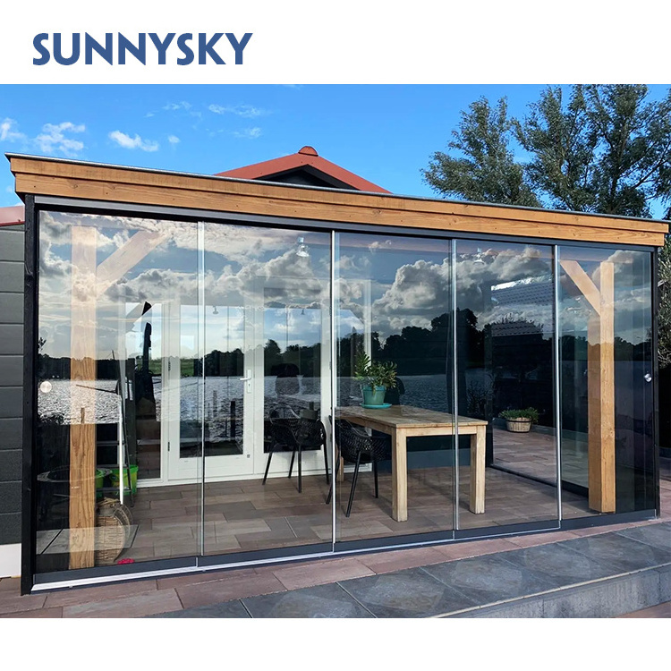 Sunnysky NFRC CE custom narrow frame aluminum glass sliding doors for patio