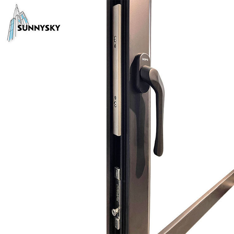 Sunnysky Exterior Aluminium Folded Double Glass Terrace Aluminum Plexiglass Sliding Folding Door Profiles Bi-Folding Doors