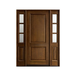 European style MDF designs veneer a wooden door with glass