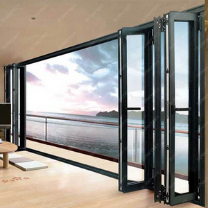 Sunnysky Modern Design Customized Interior Soundproof Double Glazed Aluminum Profile Folding Doors For Houses