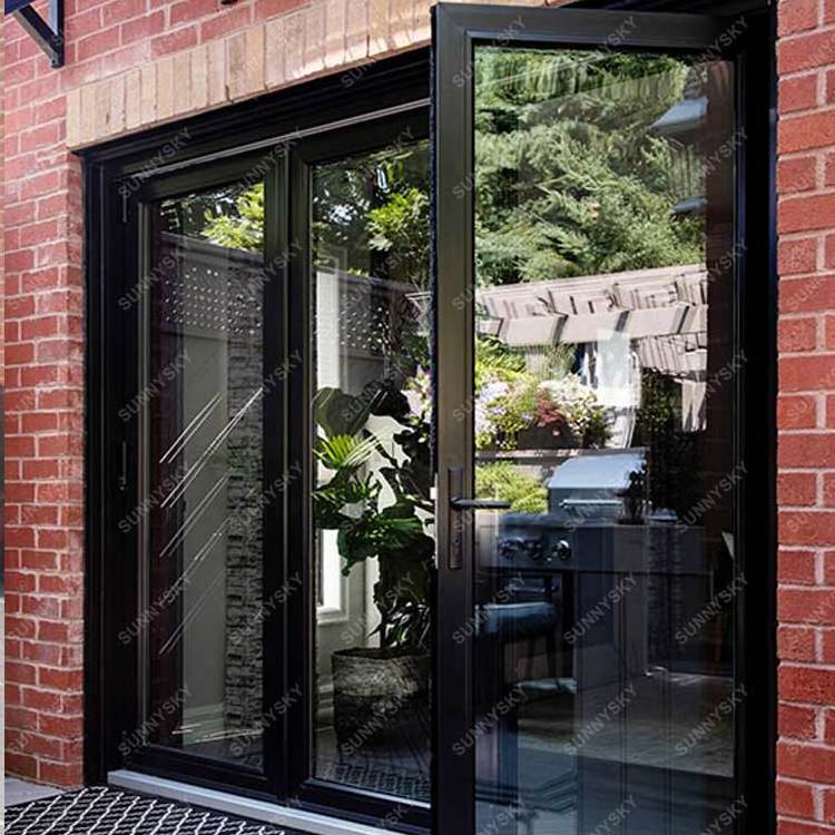 Sunnysky Modern Houses Patio Aluminum Exterior Folding Glass Doors Accordion Bi Fold Doors