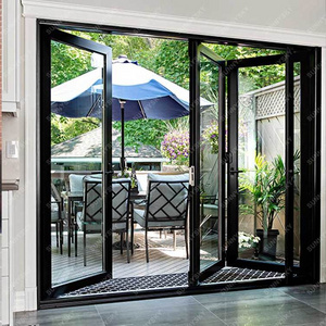 Sunnysky Modern Houses Patio Aluminum Exterior Folding Glass Doors Accordion Bi Fold Doors