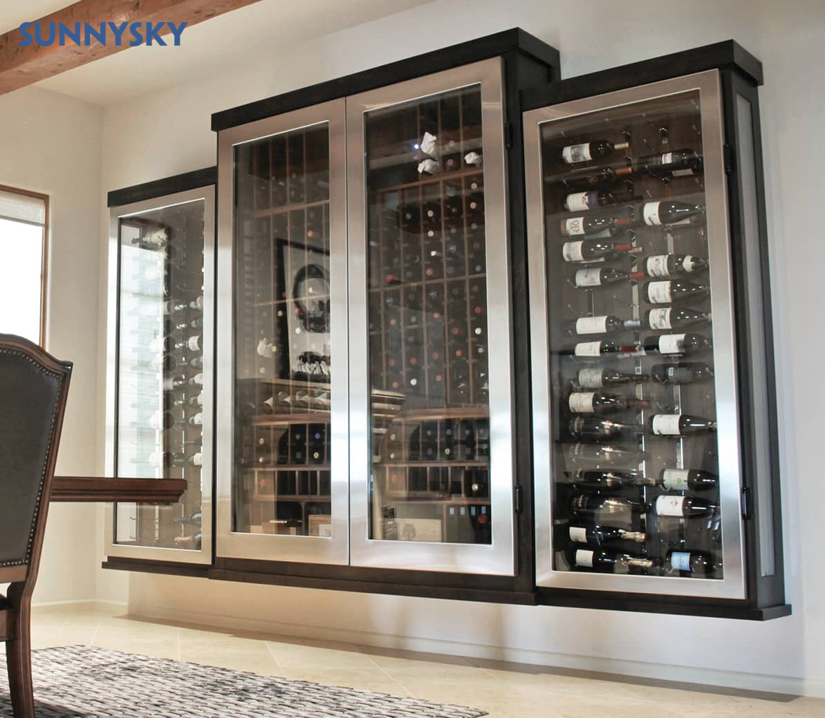 Sunnysky Nordic furniture modern showcase glass living room wine storage cabinet accent cabinet wine cabinet