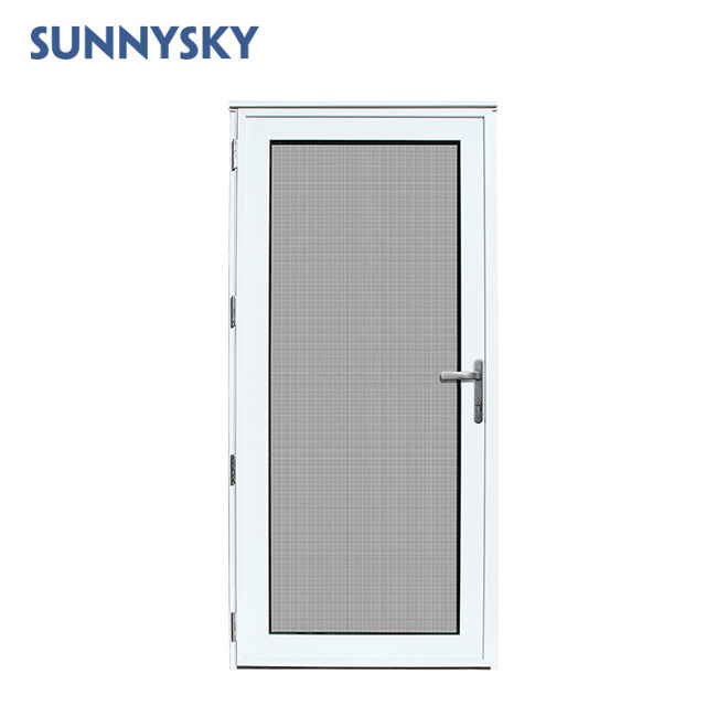 Sunnysky Modern Design double glazed tempered glass hurricane impact front Aluminum Swing Door Entrance Door for houses