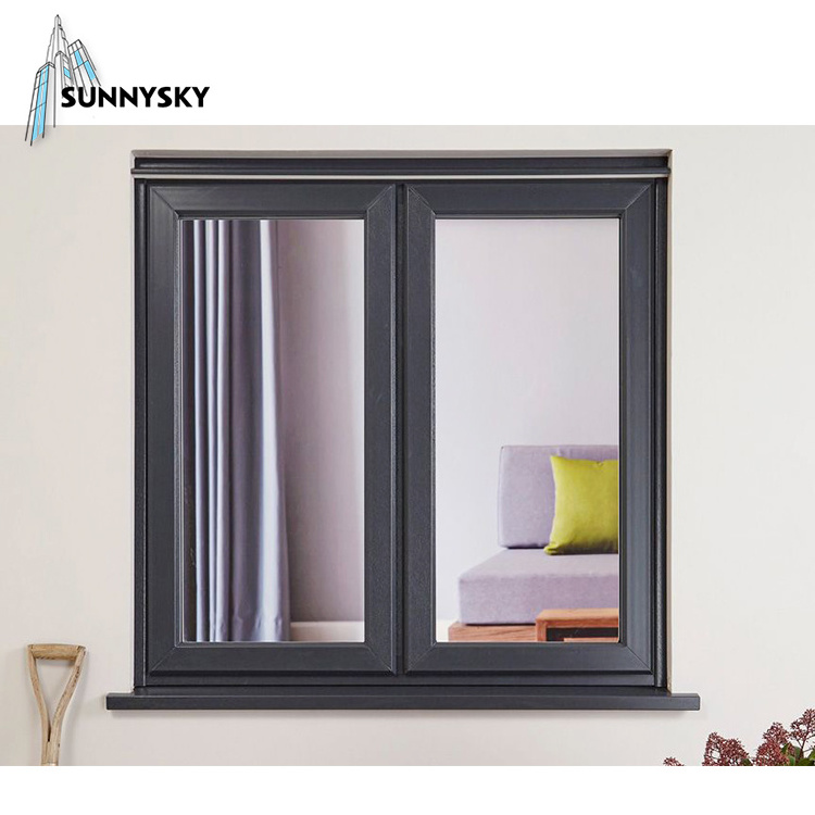 sliding casement hurricane impact double broken bridge window pvc tinte tinted tempered glass panel