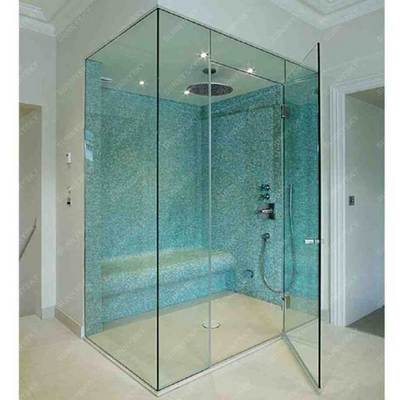 Sunnysky Customized size frameless shower room door shower partition bathroom sliding tempered glass door